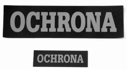 Napis odblaskowy duży „OCHRONA”